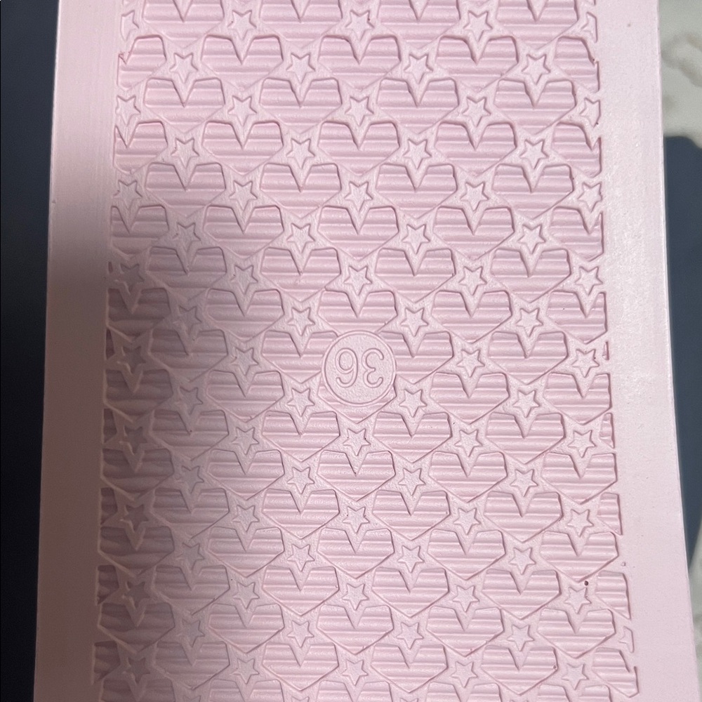 Versace Light Pink Embossed Slides - Picture 3 of 5